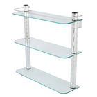 Porta Shampoo Reto Triplo Parafuso Metal e Vidro Prata 60x62x19,50cm Shelf Cris Metal